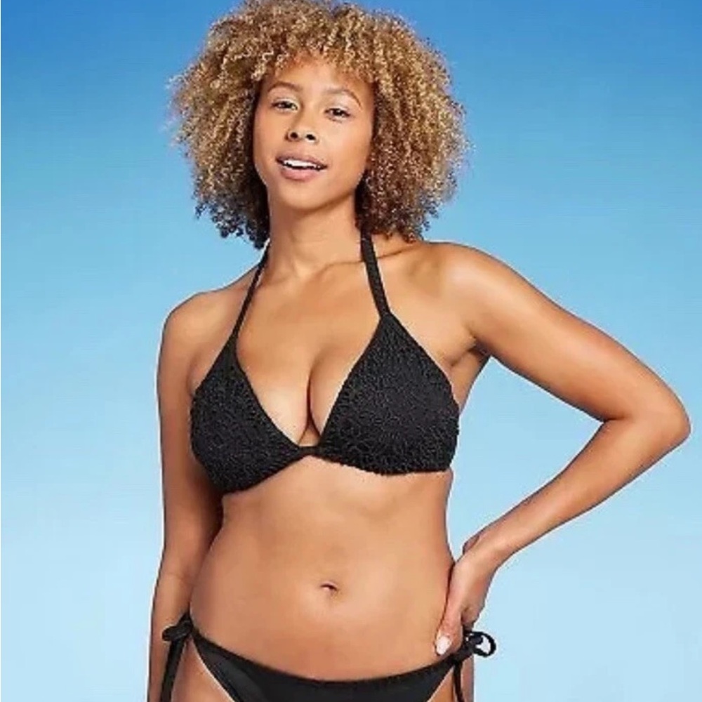 Shade & Shore Crochet Triangle bikini top 36D